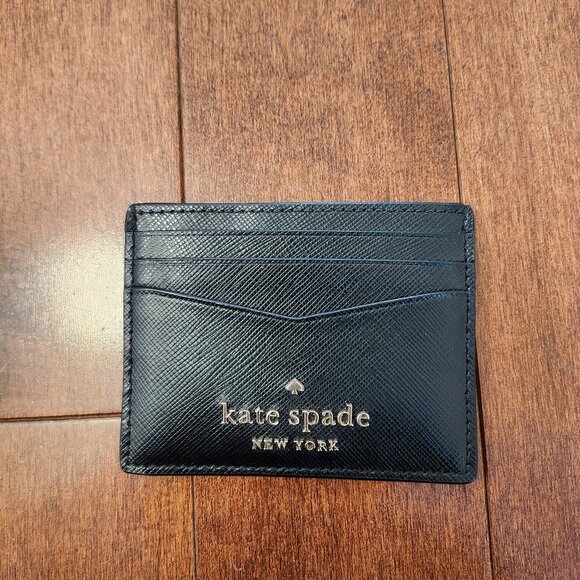 Kate Spade Staci slim black leather card holder - Picture 1 of 7